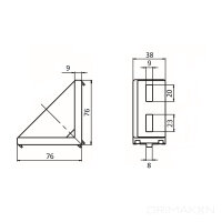 Winkel 40x80 Nut 8 I inkl. Bef.-Satz