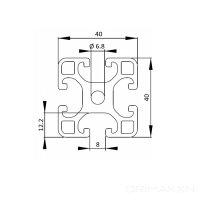 Aluminiumprofil 40x40L Nut 8 I leicht 250 mm