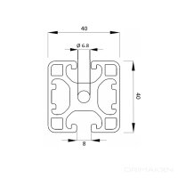 Aluminiumprofil 40x40L 2N180 Nut 8 I leicht 2400 mm