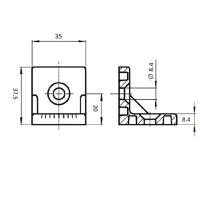 Drehwinkel für Aluprofile Reihe 40 M8 B3842529020