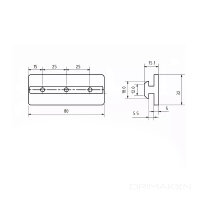 Gleiter glatt Nut 8 Typ I 80x32x15 mm