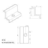 Endklemme SP-35 Rahmenhöhe 35 mm PV Solar Aluminium...