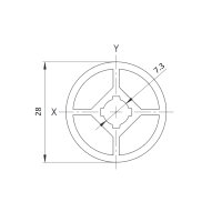 BESTAND Rundrohr 28 mm Aluminium natur eloxiert Typ B