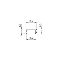 Abdeckprofil Nut 8 B schwarz 1 m