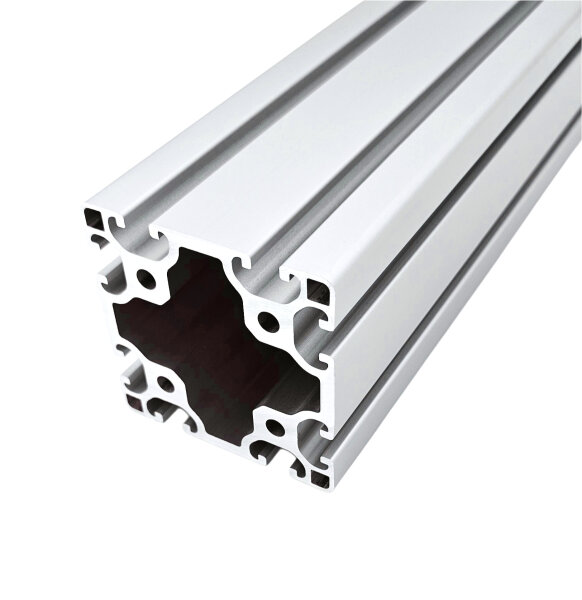 Aluminiumprofil 80x80L Nut 8 I leicht 100-6.000 mm