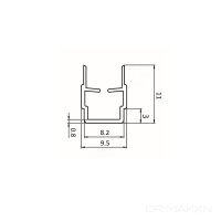 Abdeck- & Einfassprofil Nut 8 I-Typ grau 2000 mm