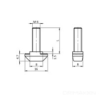 Hammerkopfschraube M 6x20 Nut 8 B