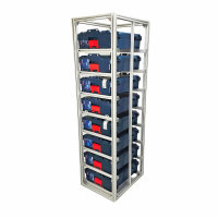 FixRack 8f PROFI Regal für L-BOXX, Sortimo & Werkzeugkoffer - robust und modular