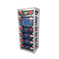 FixRack 6f PROFI Regal für L-BOXX, Sortimo & Werkzeugkoffer - robust und modular