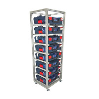 MoveRack 8f PROFI Regal für L-BOXX, Sortimo & Werkzeugkoffer - robust und modular