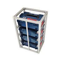 FixRack 4f PROFI Regal für L-BOXX, Sortimo & Werkzeugkoffer - robust und modular