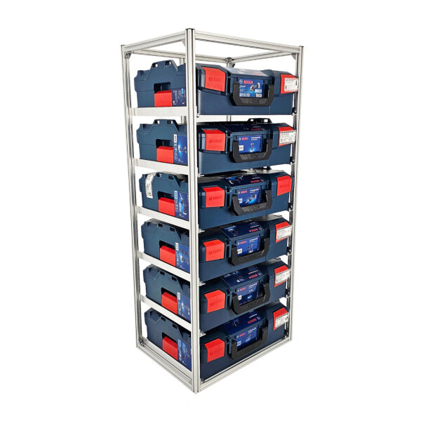 FixRack 6f HOME Regal für L-BOXX, Sortimo & Werkzeugkoffer - solide und funktional