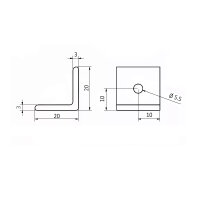 Stahlwinkel 20x20 schwarz Nut 5 I inkl. Befestigungssatz