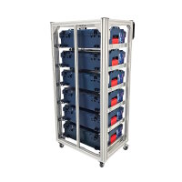 MoveRack 6f EXPERT Regal für L-BOXX, Sortimo & Werkzeugkoffer - mobil mit Vollauszug