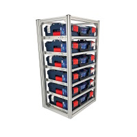FixRack 6f EXPERT Regal für L-BOXX, Sortimo & Werkzeugkoffer - ausziehbar