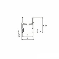 Abdeck- & Einfassprofil Nut 5 I-Typ schwarz 1000 mm