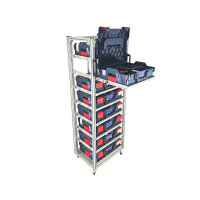 MoveRack 8f EXPERT Regal für L-BOXX, Sortimo & Werkzeugkoffer - mobil mit Vollauszug