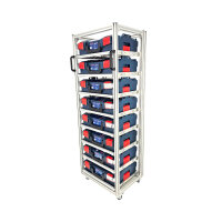 MoveRack 8f EXPERT Regal für L-BOXX, Sortimo & Werkzeugkoffer - mobil mit Vollauszug