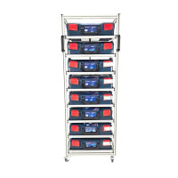 MoveRack 8f EXPERT Regal für L-BOXX, Sortimo & Werkzeugkoffer - mobil mit Vollauszug