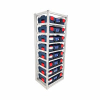 FixRack 8f EXPERT Regal für L-BOXX, Sortimo & Werkzeugkoffer - ausziehbar
